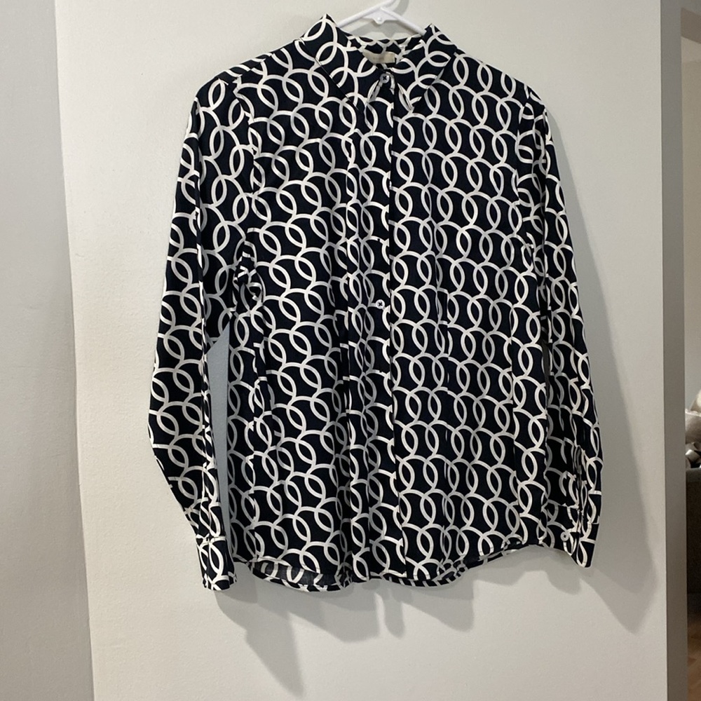 Chico's Black and White Button Down Shirt